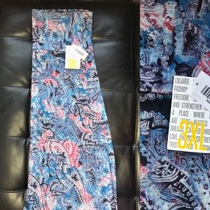 LulaRoe Maxi 3XL Blue and Pink Paisley